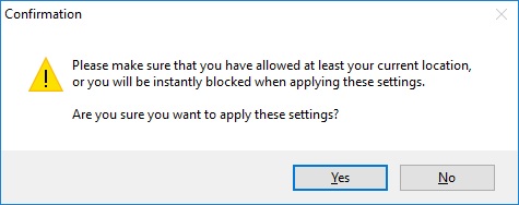 Geographic Protection Request Confirmation