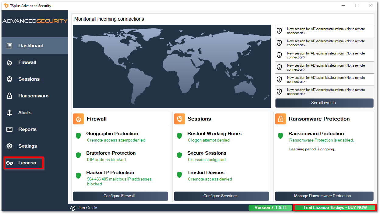 Activating your license from Lite mode