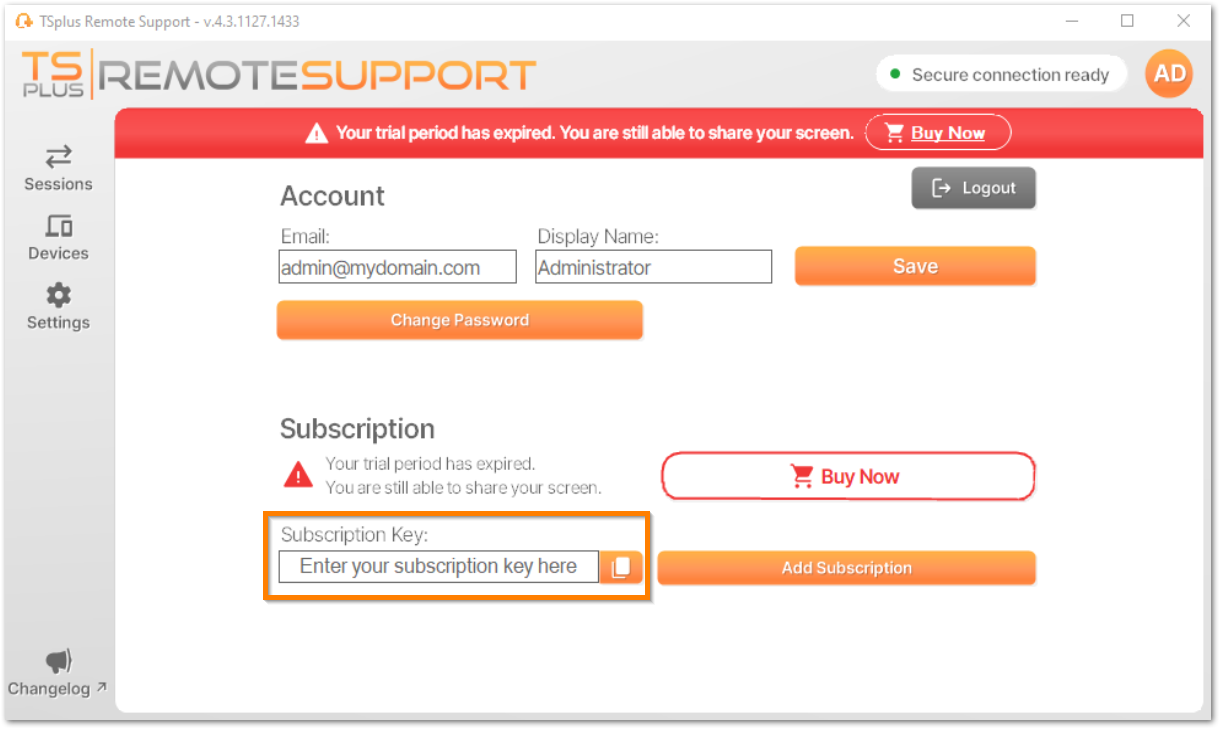 Expert Licensing Tab