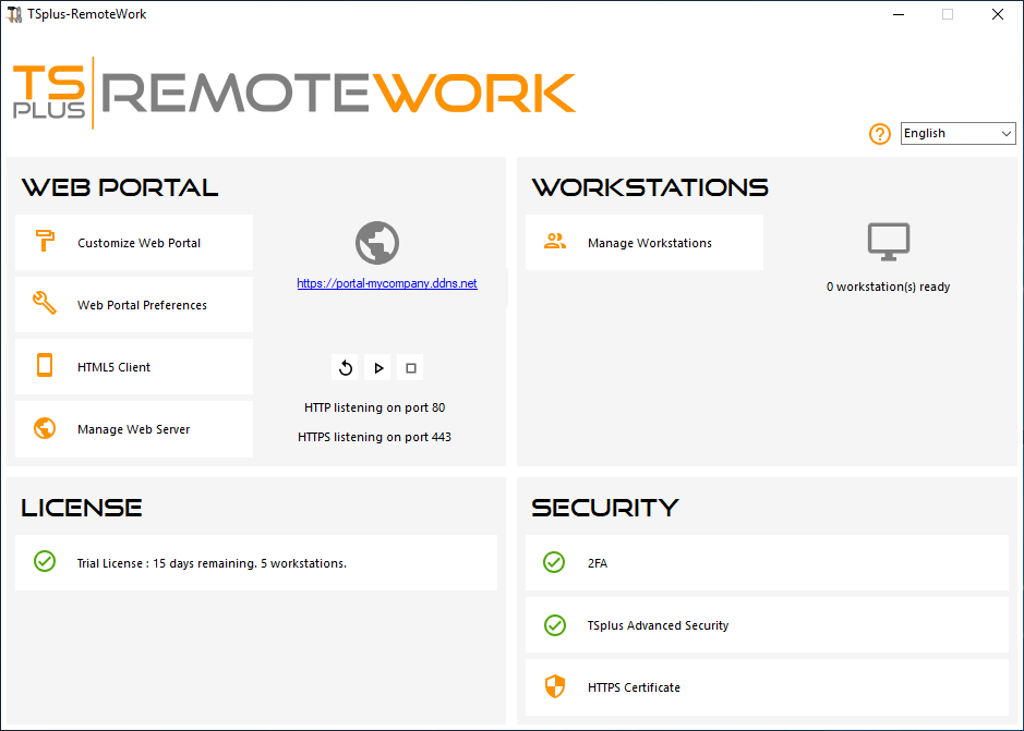 Admin Tool Home Screen