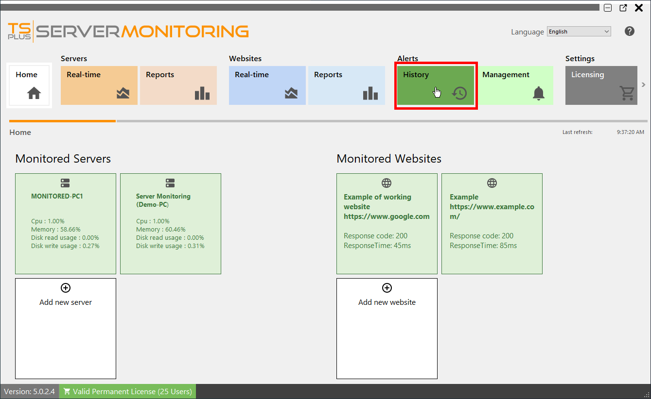 Alerts Management Screenshot