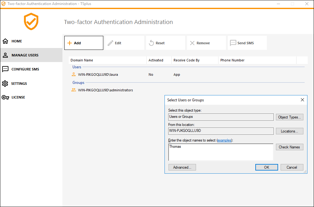 Add Users and Groups