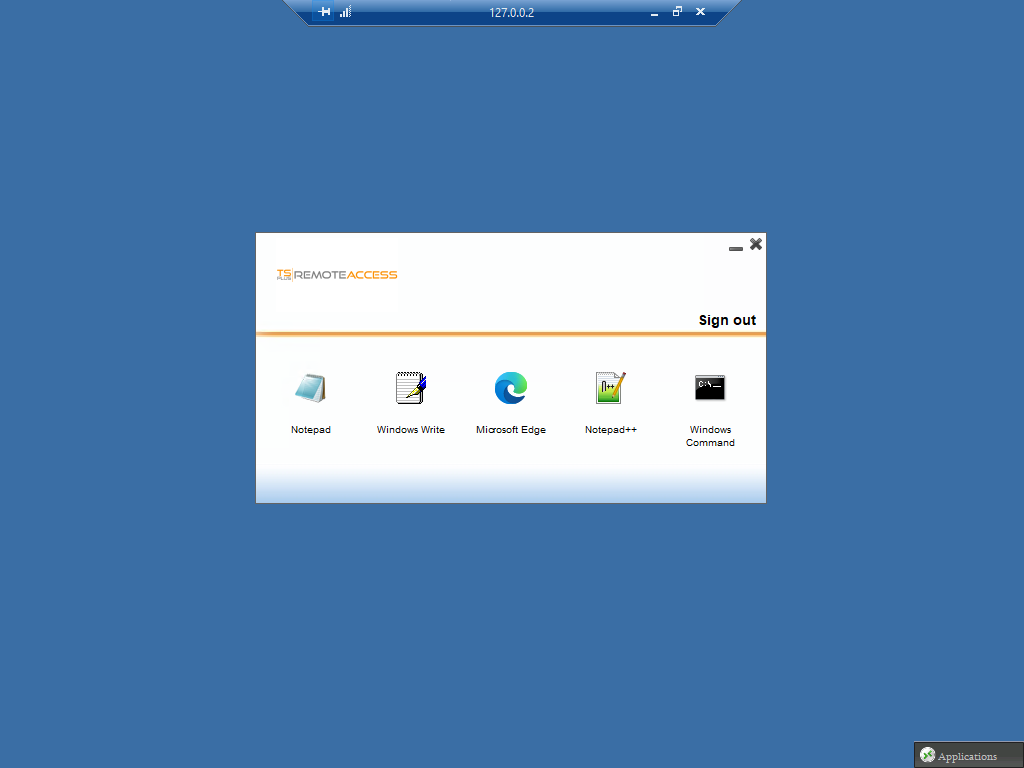 AdminTool Applications Launcher Application Panel